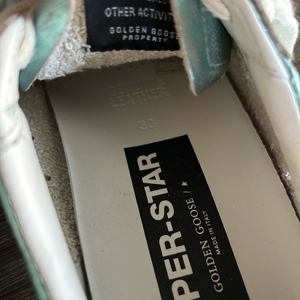 Golden Goose Shoes Sneakers Superstar metallic vintage mint teal like new - Picture 9 of 13